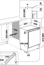 Indesit Frigorifero Da incasso IN TSZ 1612 1 Acciaio Technical drawing