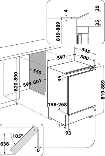 Indesit-Frigorifero-Da-incasso-IN-TSZ-1612-1-Acciaio-Technical-drawing