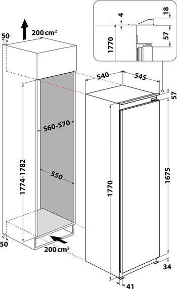 Indesit-Frigorifero-Da-incasso-INSZ-18011-Bianco-Technical-drawing