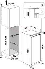 Indesit Frigorifero Da incasso S 12 A1 D/I 1 Inox Technical drawing