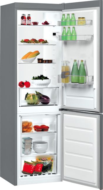 Indesit Combinazione Frigorifero/Congelatore A libera installazione LI8 SN1E X Inox 2 porte Perspective open