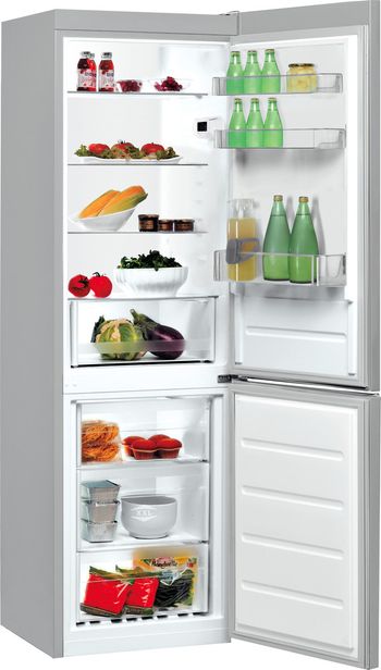 Indesit Combinazione Frigorifero/Congelatore A libera installazione LI8 S1E S Argento 2 porte Perspective open
