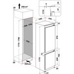 Indesit-Combinazione-Frigorifero-Congelatore-Da-incasso-INC18-T311-Bianco-2-porte-Technical-drawing