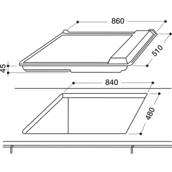Indesit-Piano-cottura-PIM-950-AS--IX--Inox-GAS-Technical-drawing