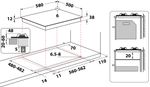 Indesit Piano cottura PAA 642 IX/I WE Inox GAS Technical drawing