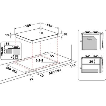 FCH64 Piano Cottura a Induzione 4 Fuochi 58x52cm