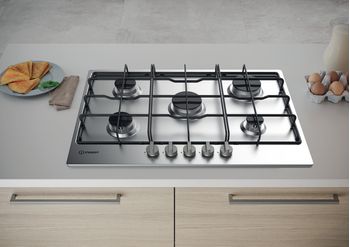 Indesit Piano cottura THP 752 IX/I Inox GAS Lifestyle frontal top down