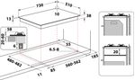 Indesit Piano cottura THP 752 W/IX/I Inox GAS Technical drawing