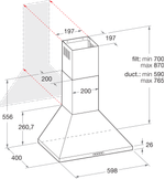 Indesit-Cappa-Da-incasso-IHPC-6.5-LM-X-Inox-Montaggio-a-parete-Meccanico-Technical-drawing