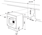 Indesit Lavasciugabiancheria Da incasso BI WDIL 861284 EU Bianco Carica frontale Technical drawing