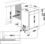 Indesit Lavastoviglie Da incasso DBE 2B19 A X Semi-integrato F Technical drawing