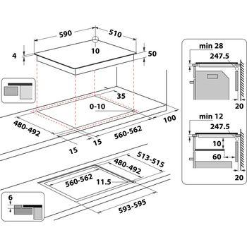 Indesit-Piano-cottura-IS-83Q60-NE-Nero-Induction-vitroceramic-Technical-drawing