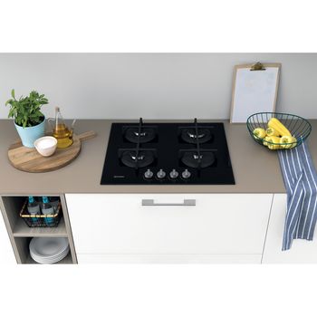 Indesit-Piano-cottura-ING-61T-BK-Nero-GAS-Lifestyle-frontal-top-down