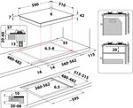 Indesit Piano cottura ING 61T/BK Nero GAS Technical drawing