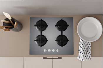 Indesit Piano cottura ING 61T/GR Grafite GAS Lifestyle frontal