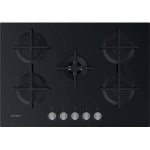 Piano cottura a gas Indesit: 5 fuochi - ING 72T/BK