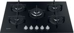 Indesit Piano cottura ING 72T/BK Nero GAS Frontal top down