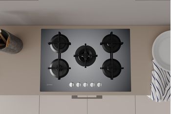 Indesit Piano cottura ING 72T/GR Grafite GAS Lifestyle frontal