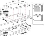 Indesit Piano cottura ING 72T/GR Grafite GAS Technical drawing