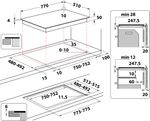 Indesit Piano cottura IB 21B77 NE Nero Induction vitroceramic Technical drawing