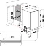 Indesit Lavastoviglie Da incasso DSIE 2B10 Totalmente integrato F Technical drawing