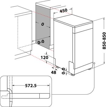 Indesit-Lavastoviglie-A-libera-installazione-DSFE-1B10-S-A-libera-installazione-F-Technical-drawing