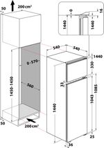 Indesit-Combinazione-Frigorifero-Congelatore-Da-incasso-IN-D-2040-AA-S-Bianco-2-porte-Technical-drawing