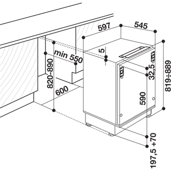 Indesit-Frigorifero-Da-incasso-IN-TSZ-1612-Acciaio-Technical-drawing