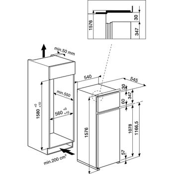 Indesit-Combinazione-Frigorifero-Congelatore-Da-incasso-T-16-A1-D-I-Acciaio-2-porte-Technical-drawing