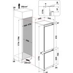 Indesit-Combinazione-Frigorifero-Congelatore-Da-incasso-B-18-A1-D-I-Acciaio-2-porte-Technical-drawing