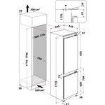 Indesit-Combinazione-Frigorifero-Congelatore-Da-incasso-B-18-A2-D-I-Acciaio-2-porte-Technical-drawing