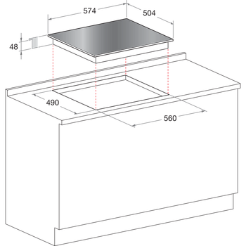 Indesit-Piano-cottura-VRM-640-M-IX-Inox-Radiant-vitroceramic-Technical-drawing