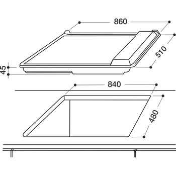 Indesit-Piano-cottura-PIM-950-AST--GH--EX-Inox-GAS-Technical-drawing