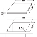 Indesit-Piano-cottura-VIA-640.1-C-Nero-Induction-vitroceramic-Technical-drawing