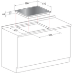 Indesit-Piano-cottura-PR-642--I--BK--Nero-GAS-Technical-drawing