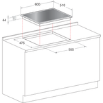 Indesit-Piano-cottura-PR-642--I-GR--Grafite-GAS-Technical-drawing