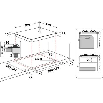 Indesit-Piano-cottura-THA-642-IX-I-Inox-GAS-Technical-drawing