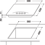 Indesit-Piano-cottura-PN-642--I--OW--Old-White-GAS-Technical-drawing