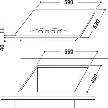 Indesit-Piano-cottura-PN-642--I--OW--Old-White-GAS-Technical-drawing