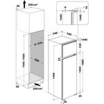 Indesit-Combinazione-Frigorifero-Congelatore-Da-incasso-IN-D-2040-AA-Bianco-2-porte-Technical-drawing