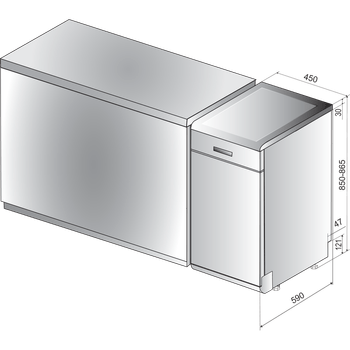 Indesit-Lavastoviglie-A-libera-installazione-DSFE-1B10-A-libera-installazione-A--Technical-drawing