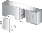 Indesit Lavastoviglie Da incasso DSIE 2B10 Totalmente integrato A+ Technical drawing