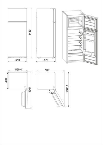 Indesit-Combinazione-Frigorifero-Congelatore-A-libera-installazione-I55TM-4110-S-1-Argento-2-porte-Technical-drawing