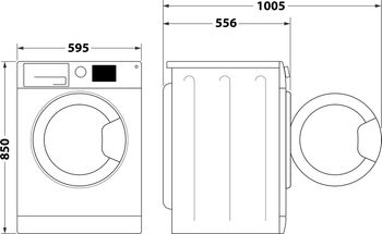 Indesit Lavabiancheria A libera installazione BWE 71285X W IT Bianco Carica frontale B Technical drawing