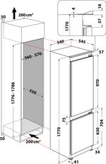 Indesit-Combinazione-Frigorifero-Congelatore-Da-incasso-INC18-T111-Bianco-2-porte-Technical-drawing