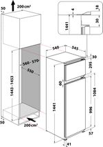 Indesit Combinazione Frigorifero/Congelatore Da incasso IND T14 1 Acciaio 2 porte Technical drawing