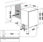 Indesit Lavastoviglie Da incasso D2I HL326 S Totalmente integrato E Technical drawing