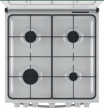 Indesit Cucina con forno a doppia cavità IS67G4PHW/E Bianco GAS Frontal top down