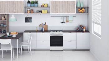 Indesit Cucina con forno a doppia cavità IS67G4PHW/E Bianco GAS Lifestyle frontal