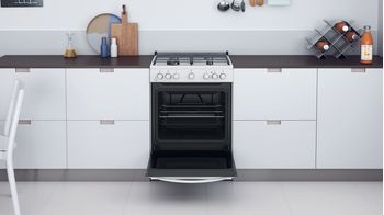 Indesit Cucina con forno a doppia cavità IS67G4PHW/E Bianco GAS Lifestyle frontal open